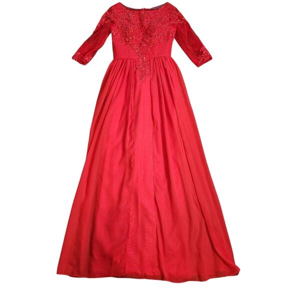 LanTing Bride red gown formal beaded sequined size S NWT - Picture 1 of 14